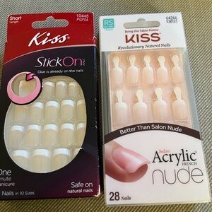 2 Brand New faux nails kits by Kiss-  one box has the glue already on.